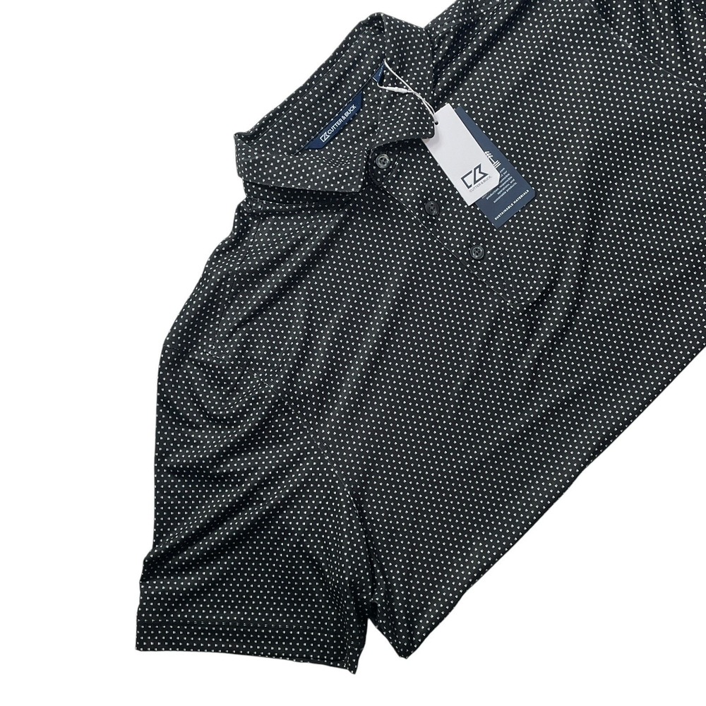 NWT Cutter & Buck Black Dot Performance Polo Shirt Mens Large Golf